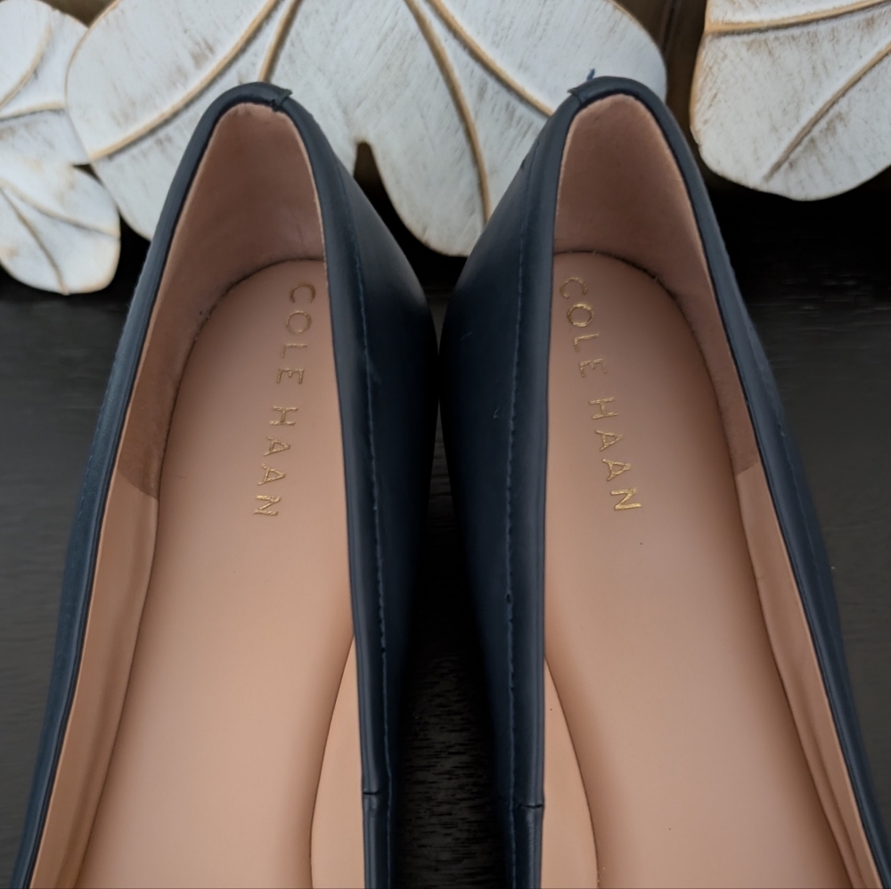 Cole Haan Blue Wedges with Gold Accent - Picture 2 of 4